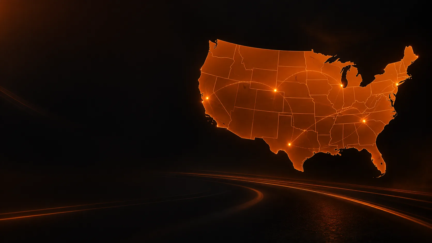 Map of the 48 continental United States served by GDI Express